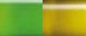 couleur verte de l'oxyde Fe2+ et jaune brun Fe3+