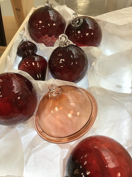 Exemple de pièces réalisées avec du rouge à l'or